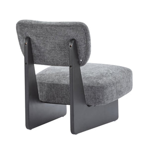 English Elm Christopher Knight Home® - [Set of 2] Modern Lounge Chair with Polyester Upholstery and Solid Wood Base — Minimalist Comfort for Home Black,Charcoal grey N767P241702C