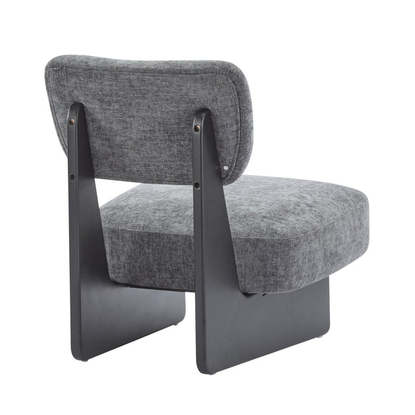 English Elm Christopher Knight Home® - [Set of 2] Modern Lounge Chair with Polyester Upholstery and Solid Wood Base — Minimalist Comfort for Home Black,Charcoal grey N767P241702C
