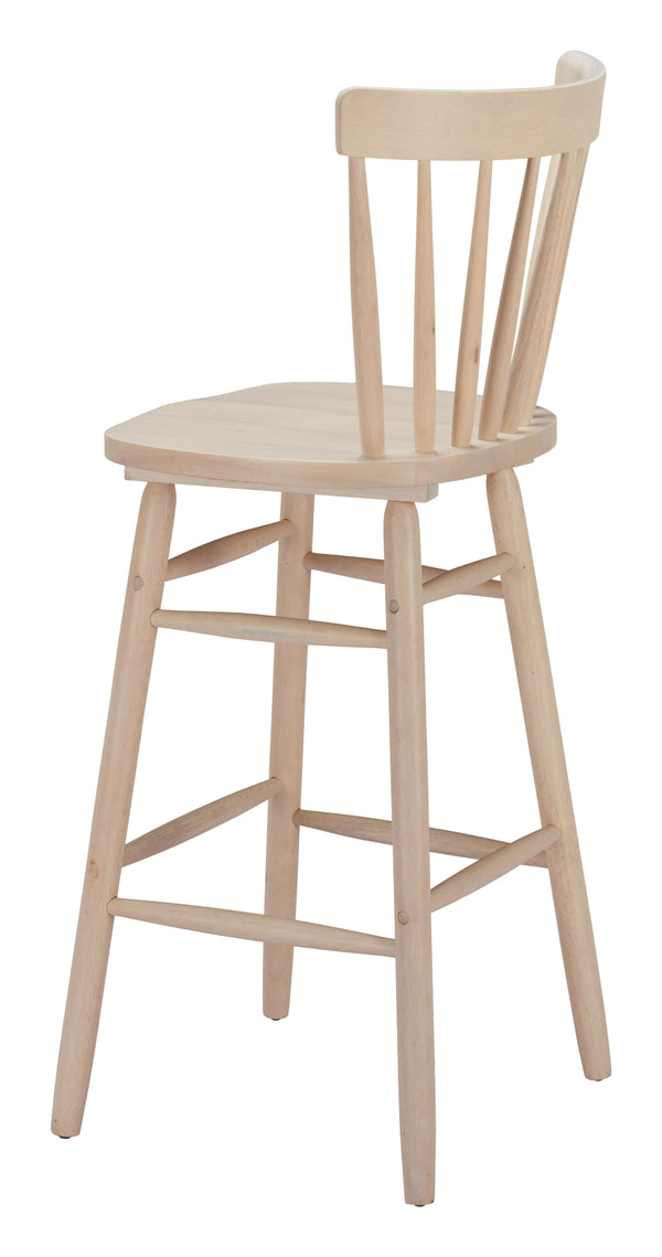 Zuo Modern Tyce Barstool Set Of 2 - Modern Elegance With Durable Rubberwood Design For Hospitality Spaces Natural Rubberwood 110529-zuo-modern