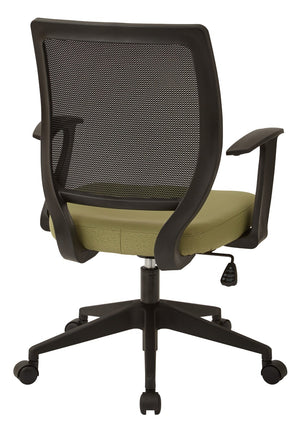 OSP Home Furnishings Screen Back Mesh Task Chair with Lumbar Support and T Arms for Home Office Comfort EM51022N-K010