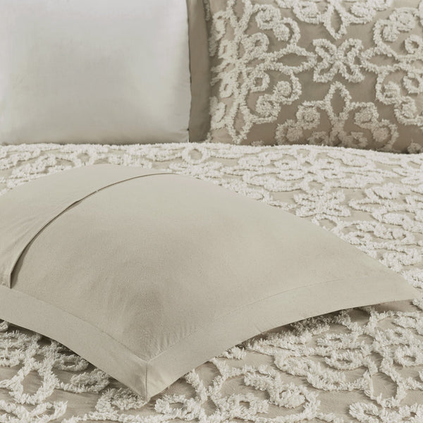 JLA Home Madison Park - 3 Tufted Cotton Chenille Bedspread Set – Oversized Shabby Chic Floral Medallion, Breathable OEKO-TEX Comfort 118 L x 120 W x 0.25H MP13-7125