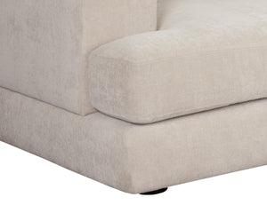 Sunpan Baela Sofa - Luxurious Danny Cream Upholstery with Removable Cushions and Stylish Black Wood Base