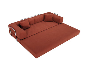 English Elm 78.8Inch Modular Sectional Sofa Bed - Convertible Orange Sofa For Small Spaces, Easy Care & Custom Layouts W3147P278113
