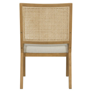 English Elm Natural Rattan Woven Armchair Set Rubberwood Farmhouse Coastal Dining Seating Pair Beige,Natural N776P385750N