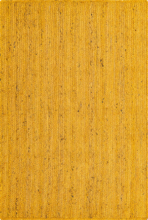 Unique Loom Braided Jute Dhaka Hand Braided Solid Rug Yellow,  4' 1" x 6' 1"