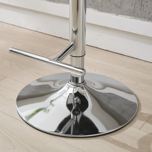 English Elm Thick Velvet Swivel Barstools with 17.7" Chrome Base, Tufted Diamond Pleating, Comfort Foam Seats Gray W1143P335043