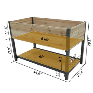 English Elm New Iron and Wood Raised Garden Bed with Drainage Ergonomic Height Outdoor Planter W1431P176217