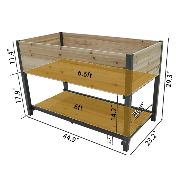 English Elm New Iron and Wood Raised Garden Bed with Drainage Ergonomic Height Outdoor Planter W1431P176217
