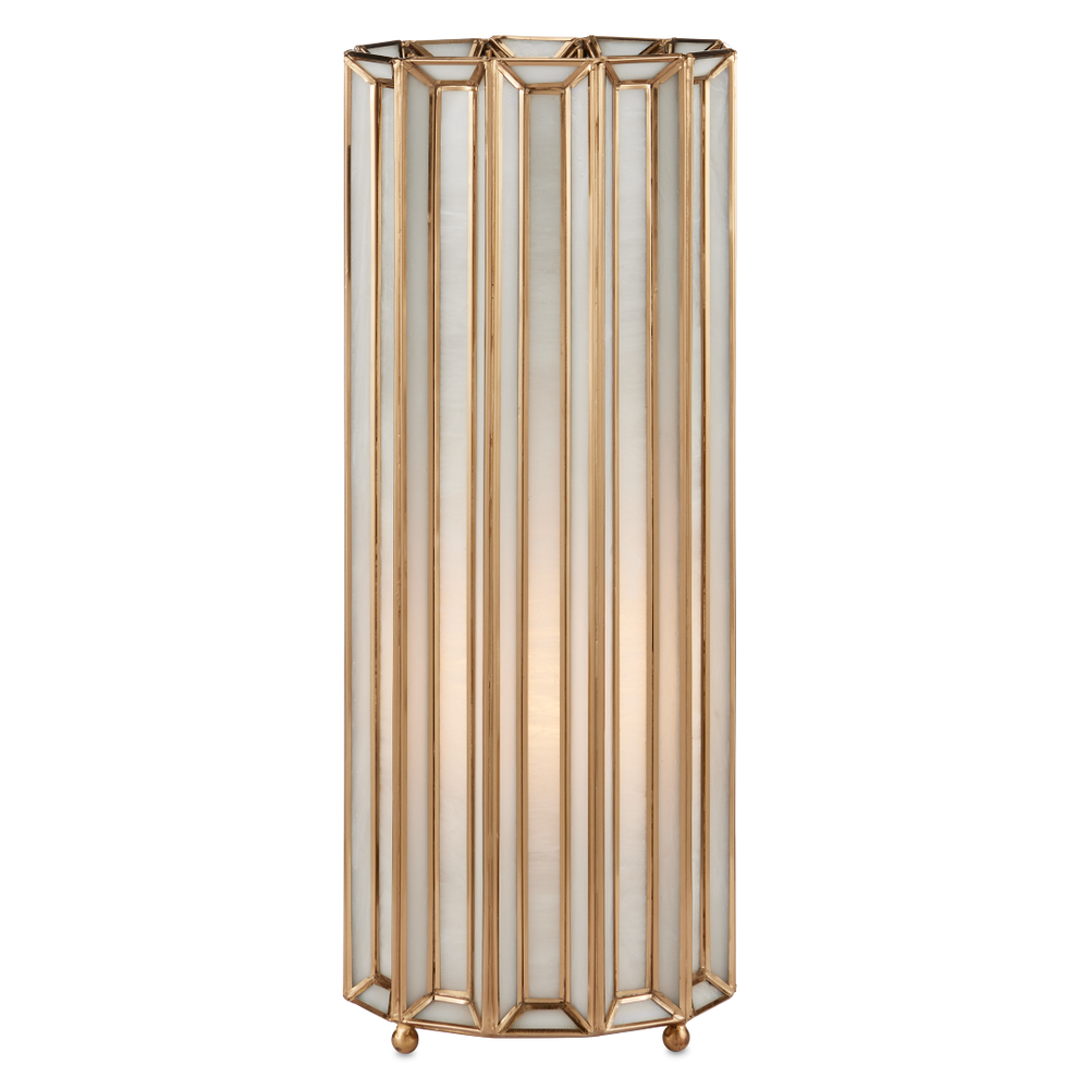 Daze Uplight Table Lamp in White Milk Glass with Antique Brass Finish - Contemporary Glow for Any Room