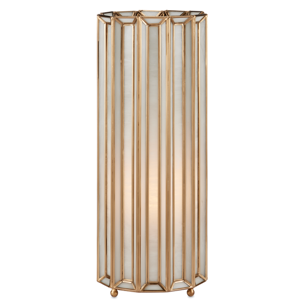 Daze Uplight Table Lamp in White Milk Glass with Antique Brass Finish - Contemporary Glow for Any Room