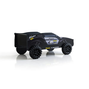English Elm Modern Jeep Twin Bed with Led Headlights Gloss Black Mdf Frame for Kids Rooms B2741S00915