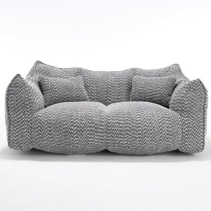 English Elm Soft Plush Foam Beanbag Chair for Two People, Square Recliner Sofa With Superfiber Comfort Embrace Grey W1996P252274
