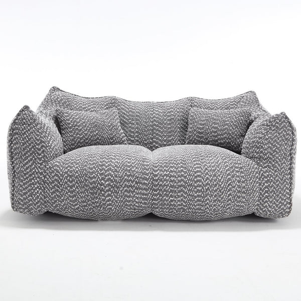 English Elm Soft Plush Foam Beanbag Chair for Two People, Square Recliner Sofa With Superfiber Comfort Embrace Grey W1996P252274