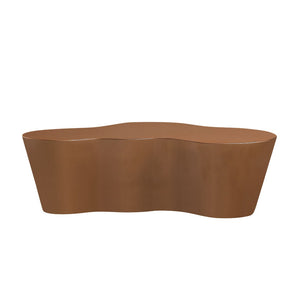 English Elm 50 Inch Sculptural Fiberglass Coffee Table Ready to Use Focal Point for Modern Living Rooms Brown W876P452390