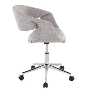 English Elm Task Chair with Chrome Five Star Base Grey Fabric Seat for Modern Home Office Use B202P474178