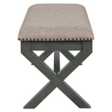 OSP Home Furnishings Monte Carlo Bench Grey, Antique Grey base