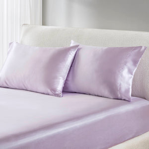 JLA Home Madison Park Essentials - Luxury Satin Pillowcases Set for Skin & Hair Protection, Wrinkle-Resistant, OEKO-TEX Certified Lilac MPE21-1156