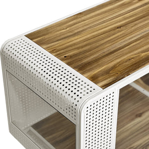 English Elm 55.12 Spacious Cat House with Tempered Glass, Fir Wood & Iron Frame, Modern White for Living Areas W757P173275