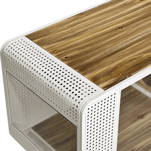 English Elm 55.12 Spacious Cat House with Tempered Glass, Fir Wood & Iron Frame, Modern White for Living Areas W757P173275