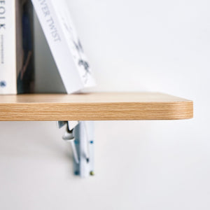 English Elm Laundry Wall-Mounted Folding Table 45x22 Burly Wood – Space-Saving, Durable 100lb Capacity Workbench W3875P389936