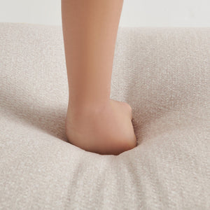 English Elm U_Style Plush velvet 4-seater sofa with sponge-spring seats, removable back cushions, modern comfort and style Beige WY000450AAA