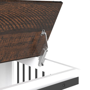 English Elm 47.2" Double Dog Crate Farmhouse Console with Rolling Casters and Barn Doors W2557P330269