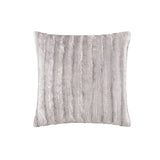 Madison Park Duke Glam/Luxury Faux Fur Square Pillow MP30-3000 Grey