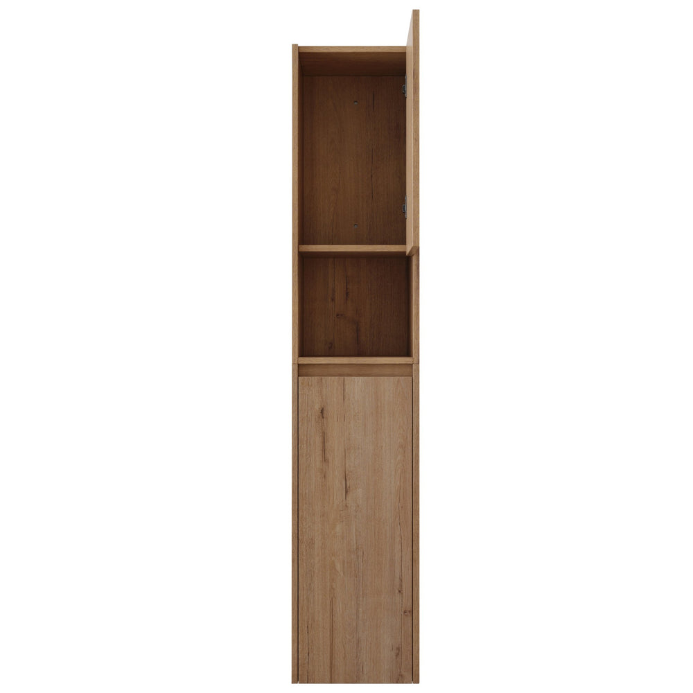 English Elm 12" Bathroom Side Cabinet - Modern Float Mount, Soft Close Doors & Reversible Design For Space-Saving W999S00375
