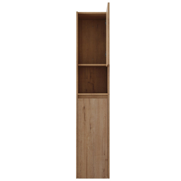 English Elm 12" Bathroom Side Cabinet - Modern Float Mount, Soft Close Doors & Reversible Design For Space-Saving W999S00375