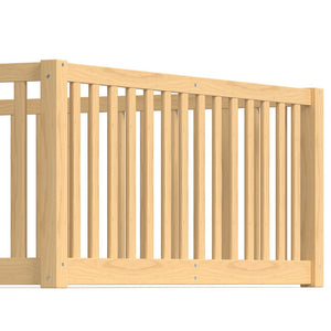 English Elm Twin Floor Bed Pine Wood Frame with Guardrails and Door for Safe Toddler Sleep Natural W1580P417671