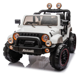 English Elm 24v Kids Electric Ride on Car with Parental Remote Rear Suspension and Bluetooth Audio White W1578P228746