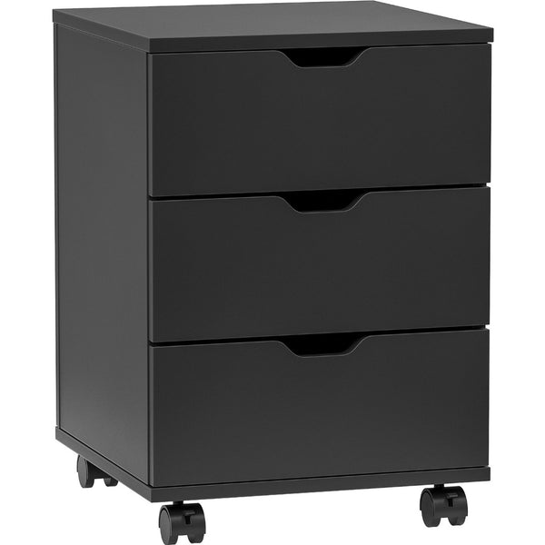 English Elm 3-drawer Rolling Wood File Cabinet with Locking Casters for Home Office Under Desk Black T3623P434233