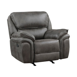 English Elm Plush Microfiber Rocker Recliner with Solid Wood Frame and Pocket Coil Cushioned Seat Gray B011P230437