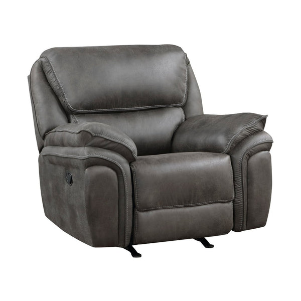English Elm Plush Microfiber Rocker Recliner with Solid Wood Frame and Pocket Coil Cushioned Seat Gray B011P230437