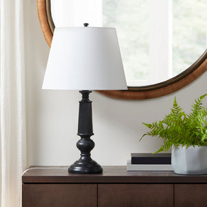 Martha Stewart Landsdown Traditional Black Faceted Table Lamp 24.25"H MT153-0069 Black