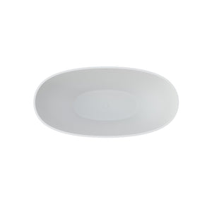 English Elm 61" Freestanding Stone Resin Soaking Tub Matte Spa Bathtub with Thermal Insulation T3785P353954