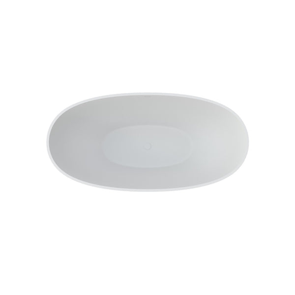 English Elm 61" Freestanding Stone Resin Soaking Tub Matte Spa Bathtub with Thermal Insulation T3785P353954