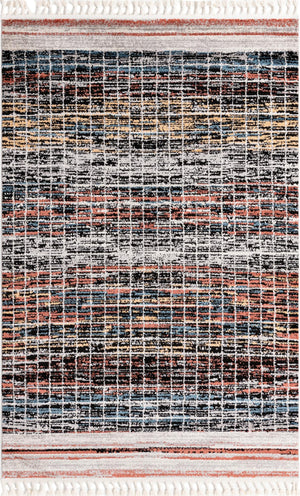 Unique Loom Aramis Oliver Machine Made Tribal Rug Multi, Black/Ivory/Rust Red/Light Blue/Light Brown/Beige 5' 3" x 8' 0"
