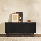 69" Scandinavian 4 Door Sideboard Black REED5DBL2 Walker Edison