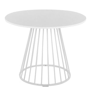 English Elm Canary Cosmo Modern Dining Table - Chic White Metal & Mdf Design For Stylish Dining Spaces B202S01106