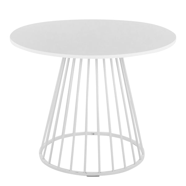 English Elm Canary Cosmo Modern Dining Table - Chic White Metal & Mdf Design For Stylish Dining Spaces B202S01106