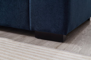 English Elm 122"l Corduroy Sectional with Dual Ottomans Modular U-shape Sofa for Modern Living Dark Blue W1669S00046