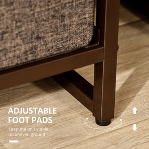 English Elm HOMCOM 7-Drawer Dresser with Steel Frame and Wooden Top, Foldable Fabric Drawers for Organized Living Spaces Brown W2225P229650