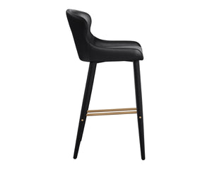 Sunpan EVORA Barstool in Bravo Black - Sleek, Modern Design with Comfortable Ergonomics for Home & Commercial Use 112403