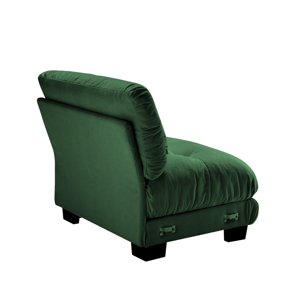 English Elm 27 Modular Armless Sofa Chenille Upholstered with Solid Wood Frame for Living Room Green W714P284894