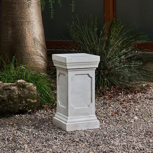 English Elm Christopher Knight Home® - 19.25'' Classic Square Flower Stand Pedestal in Antique White – Durable MGO Plant Display, No Assembly Needed N772P334166W