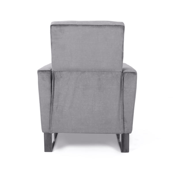 English Elm Christopher Knight Home® - Arvin Plush Push-Back Recliner with Stainless Steel Legs — Modern Fabric Comfort for Living Rooms Grey 65272.00FGRY