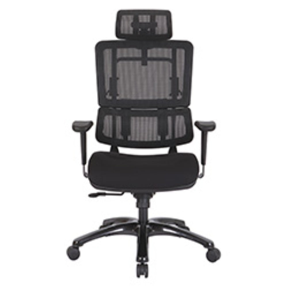 OSP Home Furnishings Vertical Mesh Back Ergonomic Office Chair with Lumbar Support and Synchro Tilt 99663BHRB-30