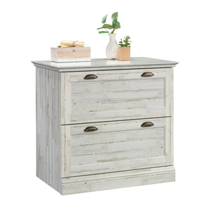 English Elm Lateral File Cabinet In Sleek White Finish - Modern Storage Solution For Home & Office Spaces B356P354490