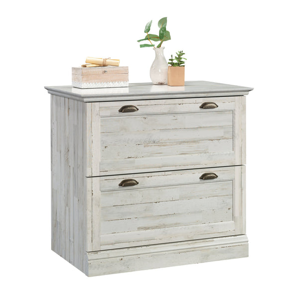 English Elm Lateral File Cabinet In Sleek White Finish - Modern Storage Solution For Home & Office Spaces B356P354490